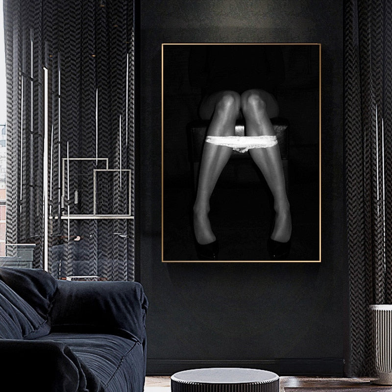 CORX Designs - Black and White Sexy Girl on The Toilet Canvas Art - Review