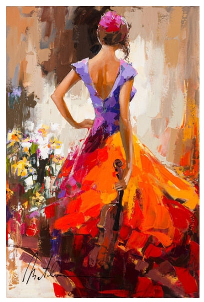 CORX Designs - Violin Women Painting Wall Art Canvas - Review