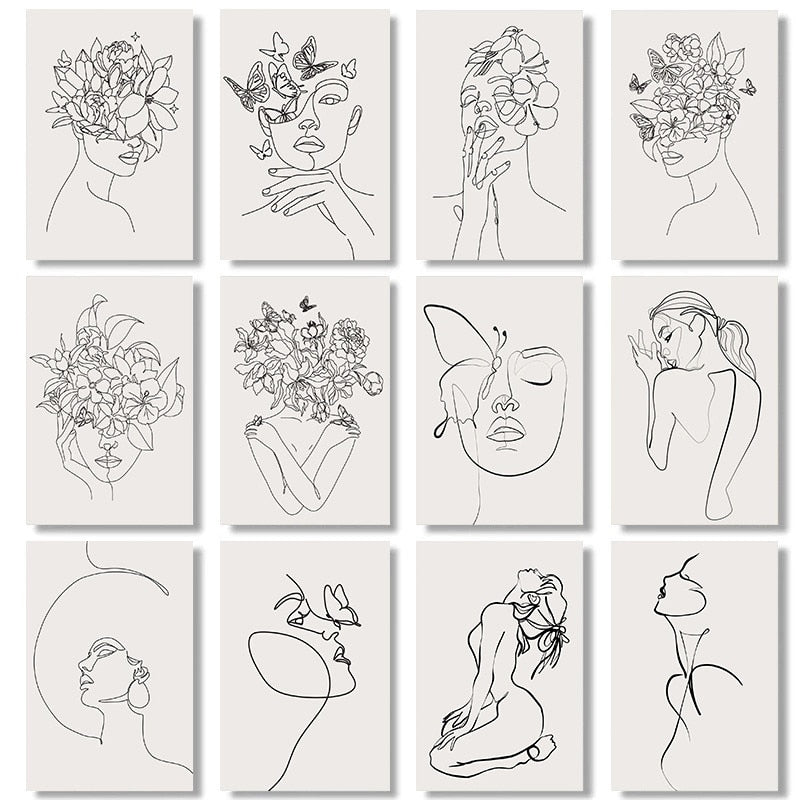 CORX Designs - Abstract Woman Body Face Line Wall Art Canvas - Review