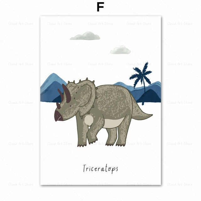 CORX Designs - Dinosaur Kids Baby Boy's Room Wall Art Canvas - Review