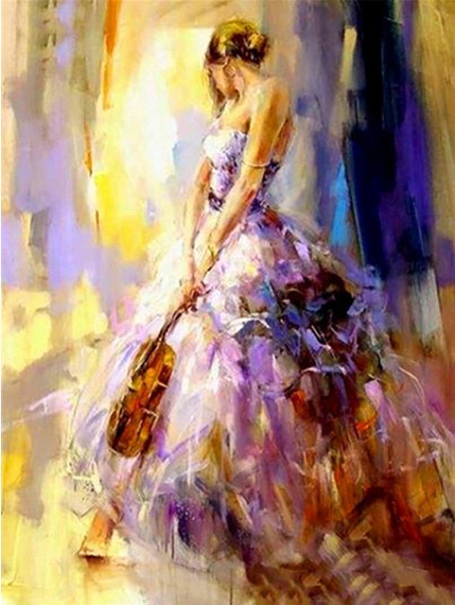 CORX Designs - Violin Women Painting Wall Art Canvas - Review