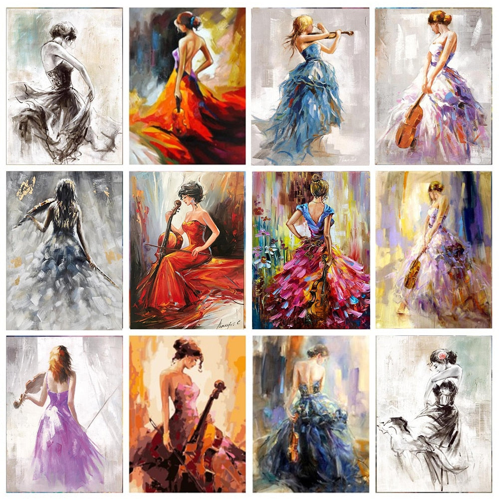 CORX Designs - Violin Women Painting Wall Art Canvas - Review