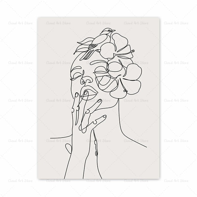CORX Designs - Abstract Woman Body Face Line Wall Art Canvas - Review