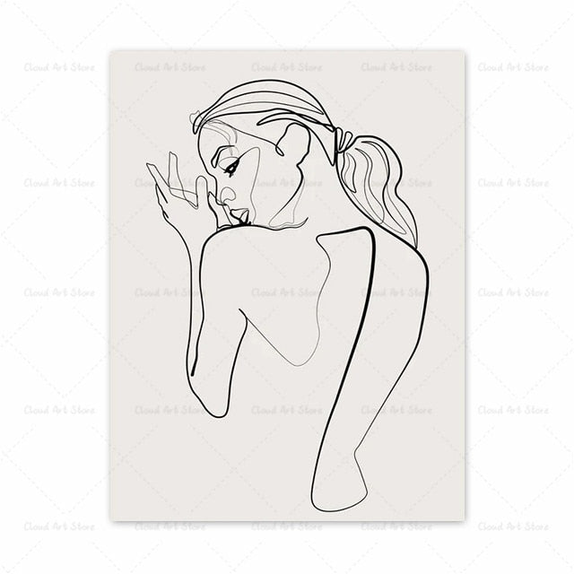 CORX Designs - Abstract Woman Body Face Line Wall Art Canvas - Review