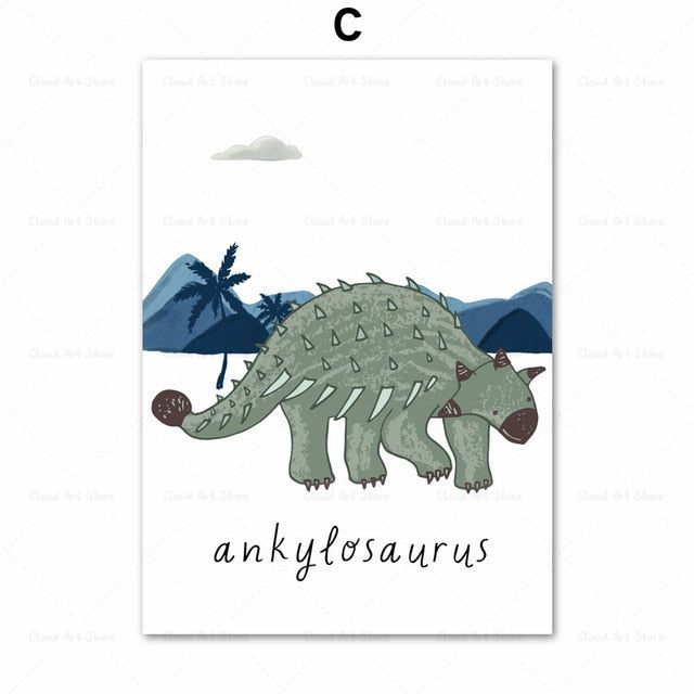 CORX Designs - Dinosaur Kids Baby Boy's Room Wall Art Canvas - Review