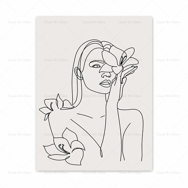 CORX Designs - Abstract Woman Body Face Line Wall Art Canvas - Review