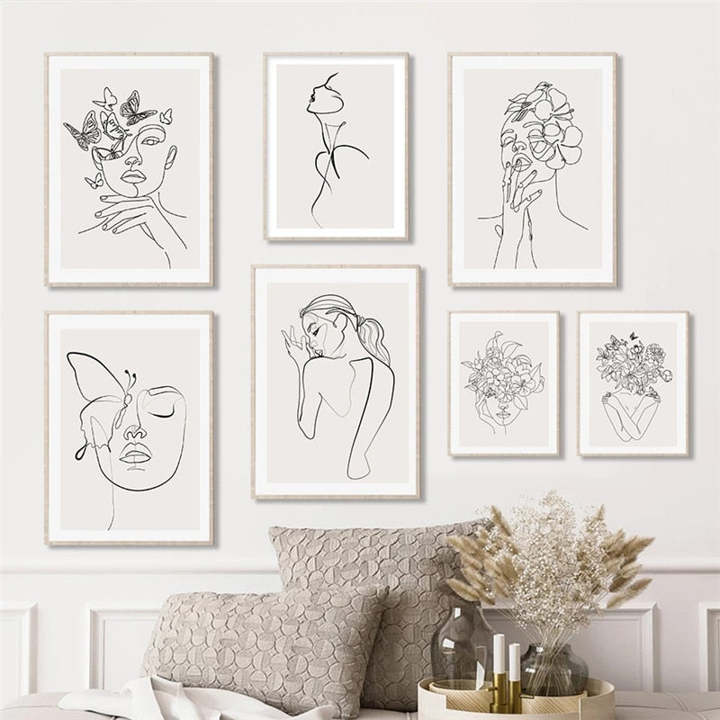 CORX Designs - Abstract Woman Body Face Line Wall Art Canvas - Review