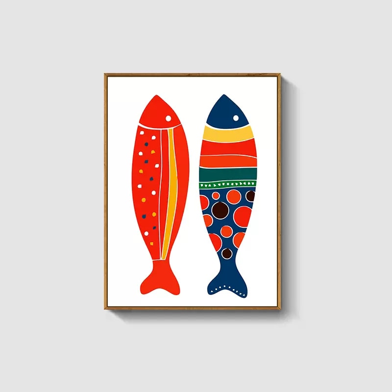CORX Designs - Abstract Watercolor Colorful Fish Canvas Art - Review