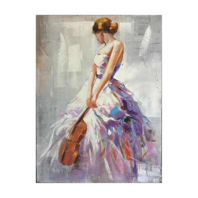 CORX Designs - Violin Women Painting Wall Art Canvas - Review