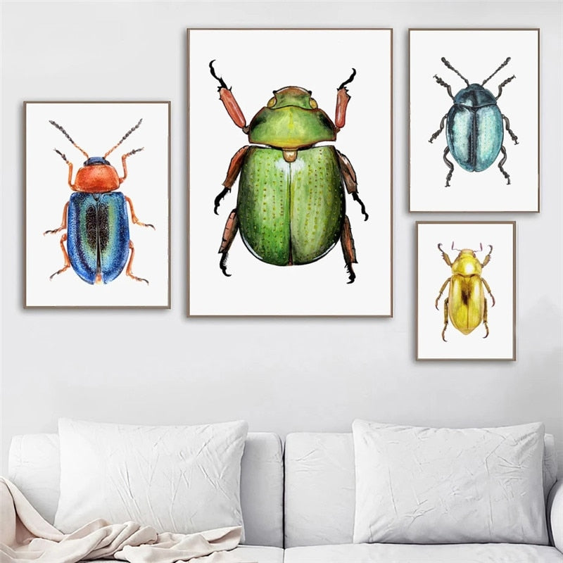 CORX Designs - Insect Beetle Collection Watercolor Wall Art Canvas - Review