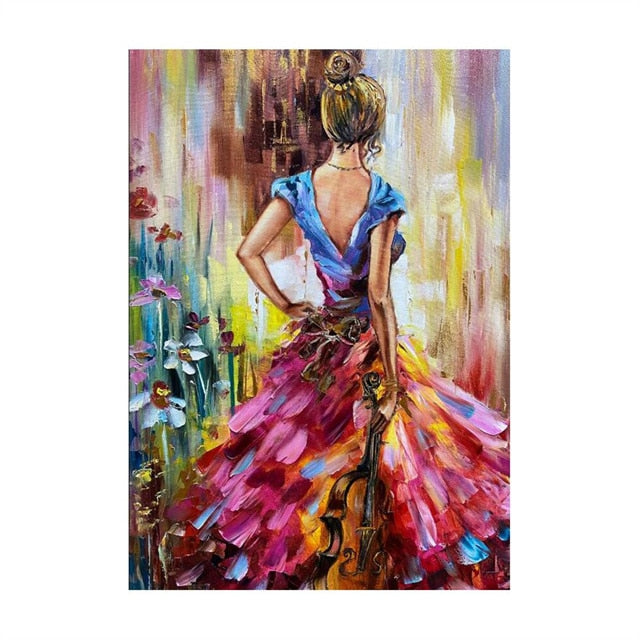 CORX Designs - Violin Women Painting Wall Art Canvas - Review