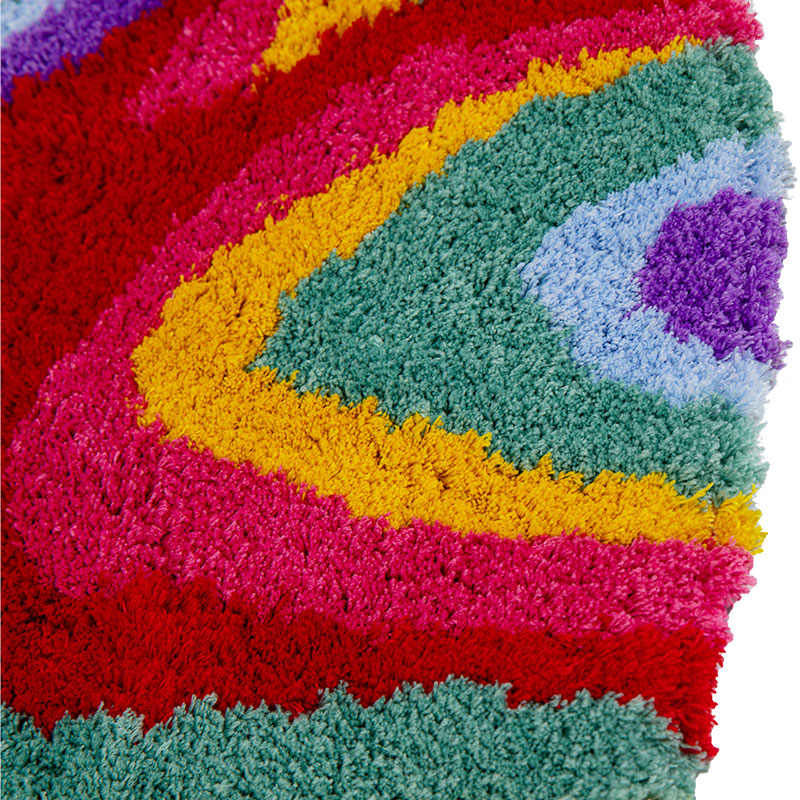 CORX Designs - Retro Round Colorful Groovy Psychedelic Tufted Rug - Review