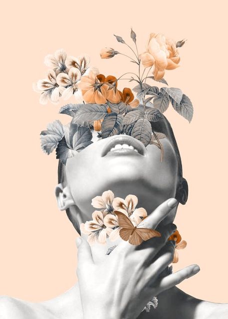 CORX Designs - Floral Head Woman Model Flower Fashion Canvas Art - Review