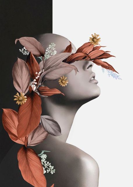 CORX Designs - Floral Head Woman Model Flower Fashion Canvas Art - Review