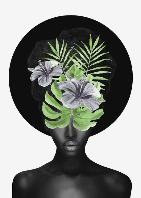 CORX Designs - Floral Head Woman Model Flower Fashion Canvas Art - Review
