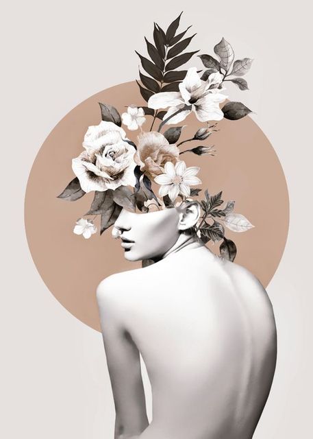 CORX Designs - Floral Head Woman Model Flower Fashion Canvas Art - Review