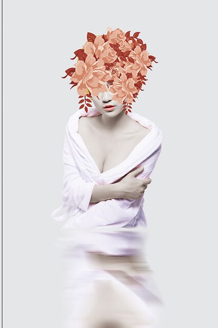 CORX Designs - Floral Head Woman Model Flower Fashion Canvas Art - Review