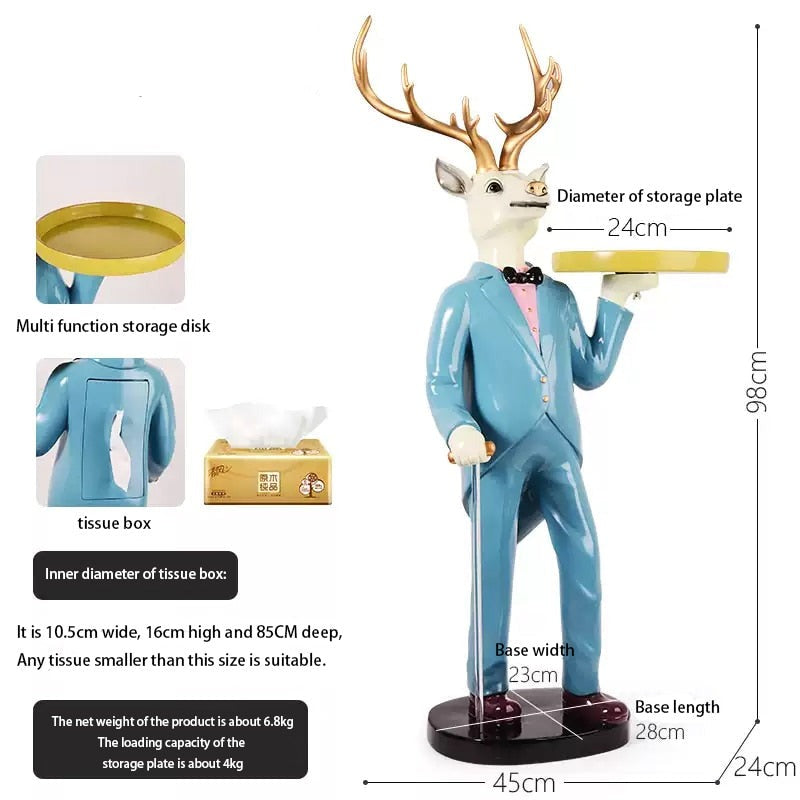 CORX Designs - Gentleman Deer Statue With Tray and Tissue Storage - Review