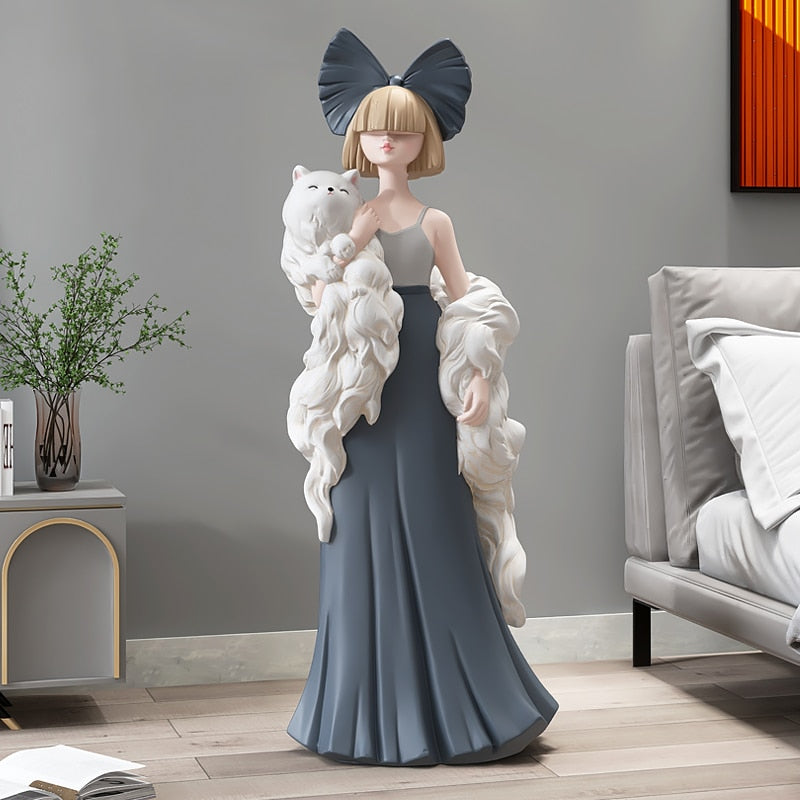 CORX Designs - Woman with Furry Cat Large Floor Statue - Review