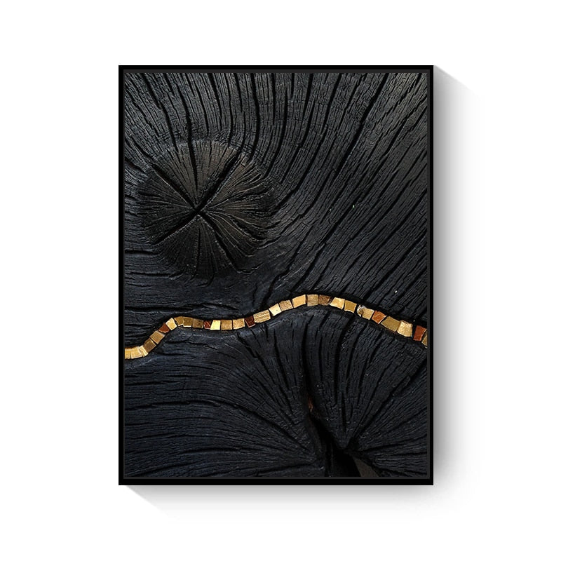CORX Designs - Retro Black Gold Wood Art Canvas - Review