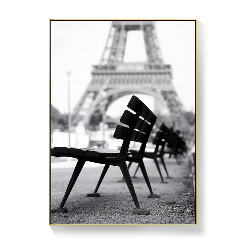 CORX Designs - Black and White Brooklyn Bridge London Bridge Eiffel Tower Canvas Art - Review