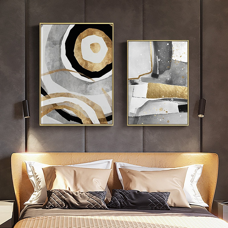 CORX Designs - Abstract Black White Gold Canvas Art - Review