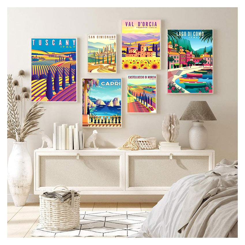 CORX Designs - Italy Rome Capri Tuscany Retro Canvas Art - Review