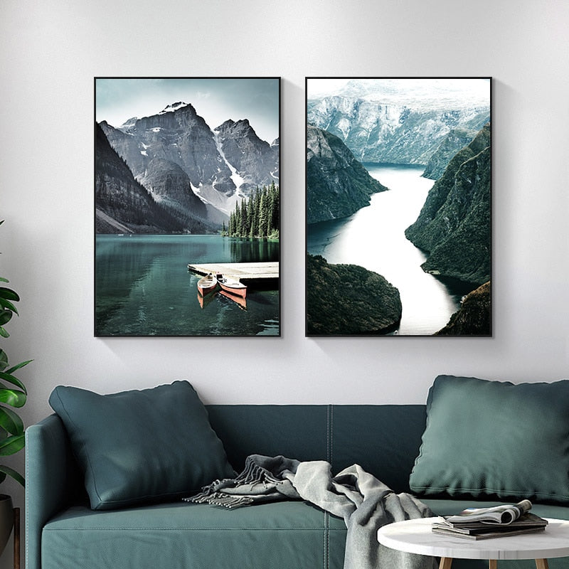 CORX Designs - Nordic Scandinavian Mountain Landscape Canvas Art - Review