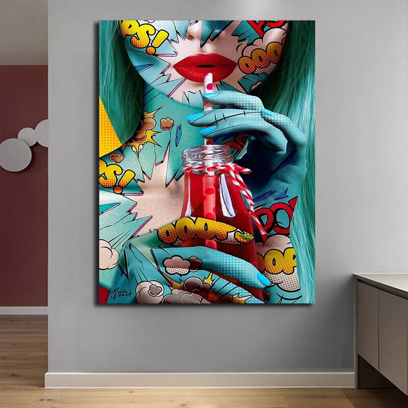 CORX Designs - Colorful Girl Sipping Drink Canvas Art - Review