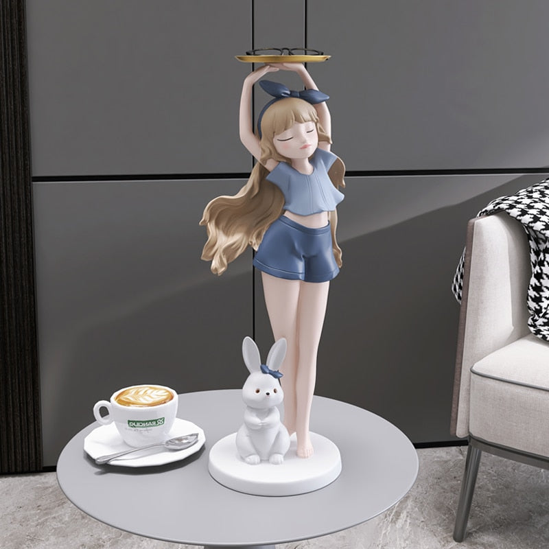 CORX Designs - Girl with Long Hair Bunny Tray Small Statue - Review