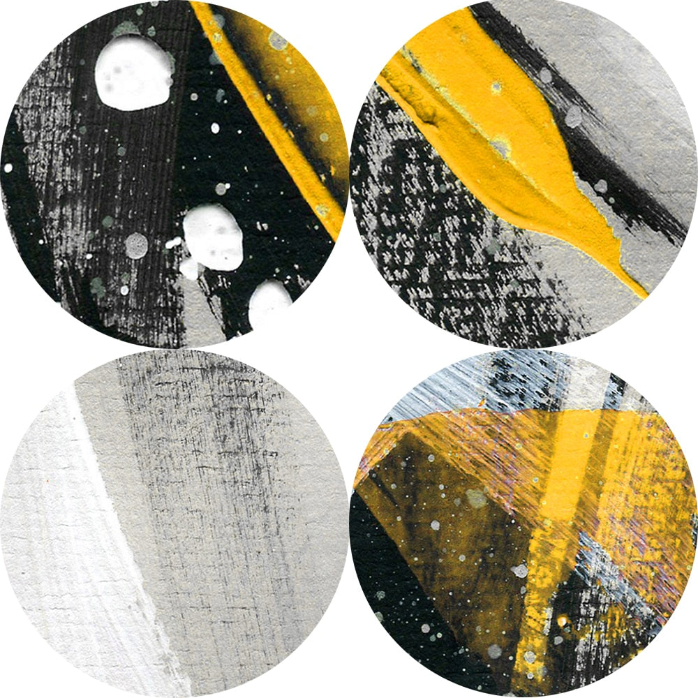 CORX Designs - Abstract Yellow Feather Oil Painting Canvas Art - Review