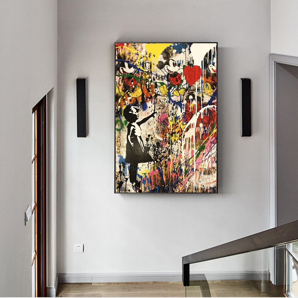CORX Designs - Girl Holding A Balloon Wall Graffiti Canvas Art - Review