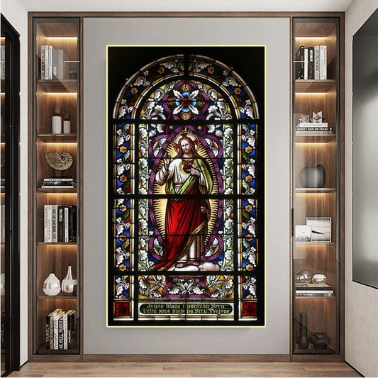 CORX Designs - Jesus Christ Mosaic Church Glass Window Canvas Art - Review