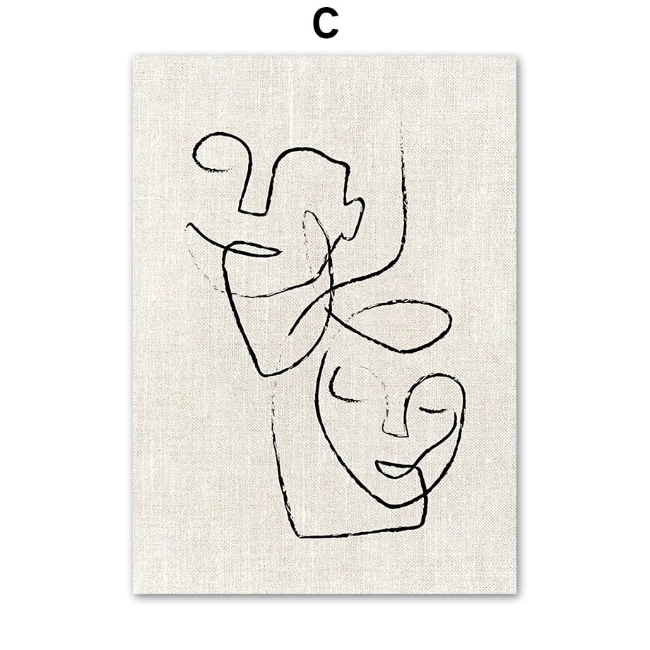 CORX Designs - Black White Sketch Girl Lover Line Canvas Art - Review
