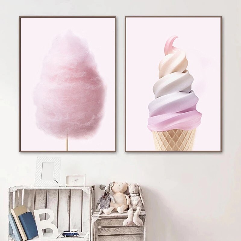 CORX Designs - Pink Ice Cream Cotton Candy Canvas Art - Review