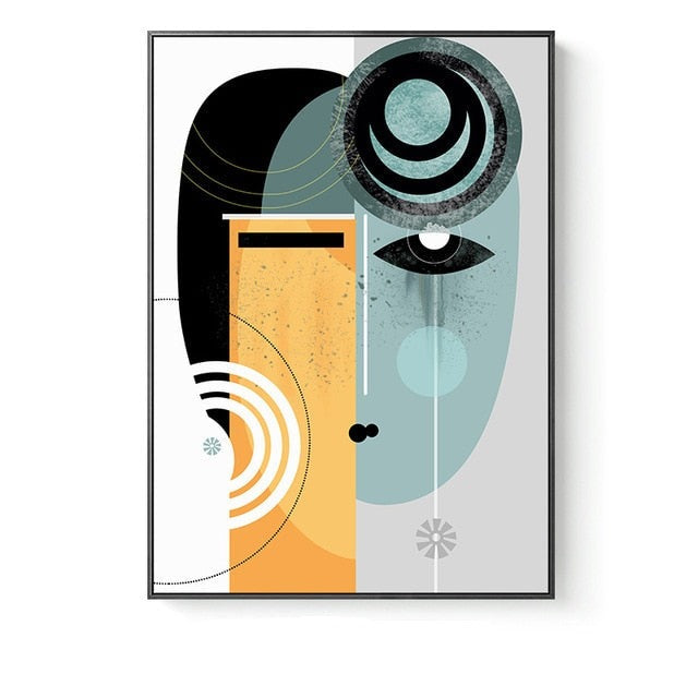 CORX Designs - Abstract Geometric Figure Face Canvas Art - Review