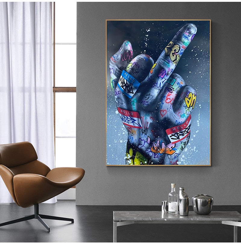 CORX Designs - Middle Finger Gesture Graffiti Art Canvas - Review