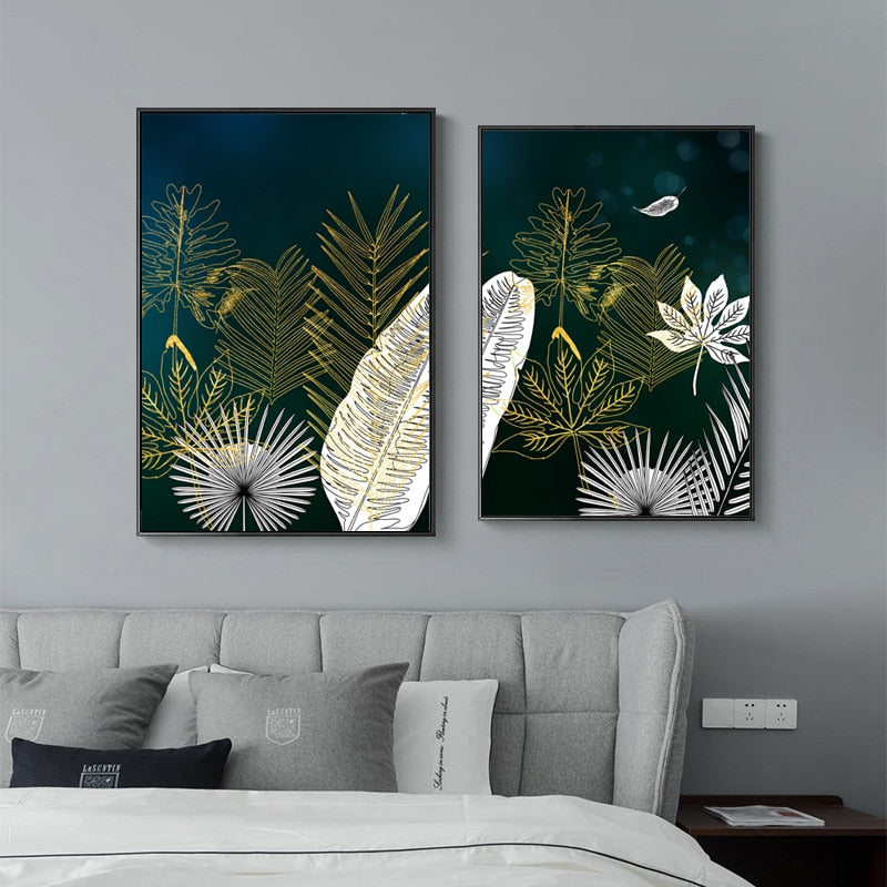 CORX Designs - Golden White Lines Leaf Abstract Canvas Art - Review