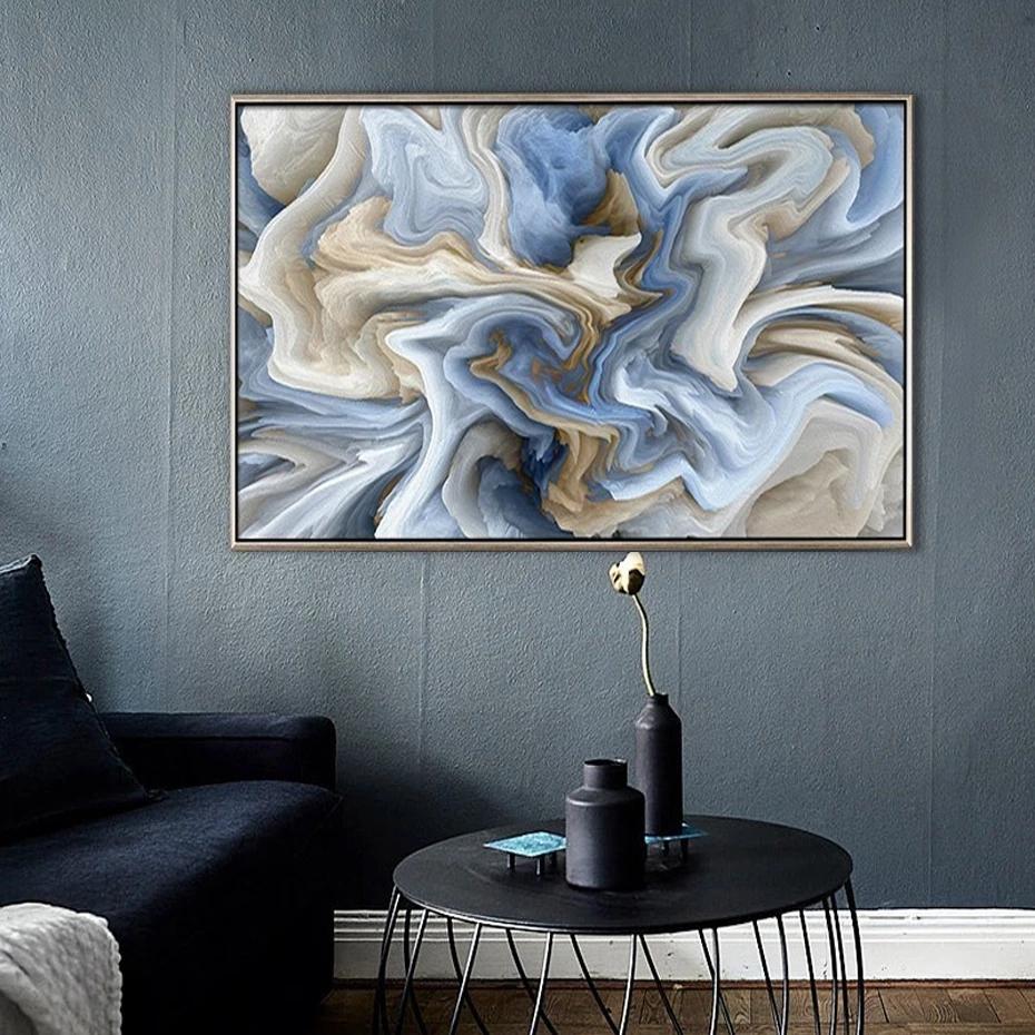 CORX Designs - Beige Blue Abstract Marble Texture Canvas Art - Review