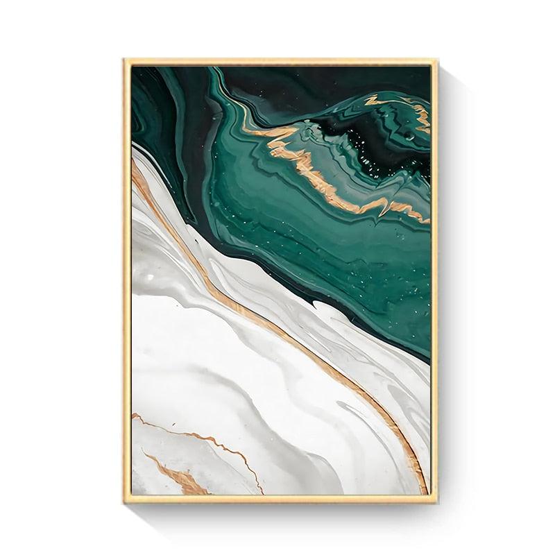 CORX Designs - White Green Gold Marble Canvas Art - Review