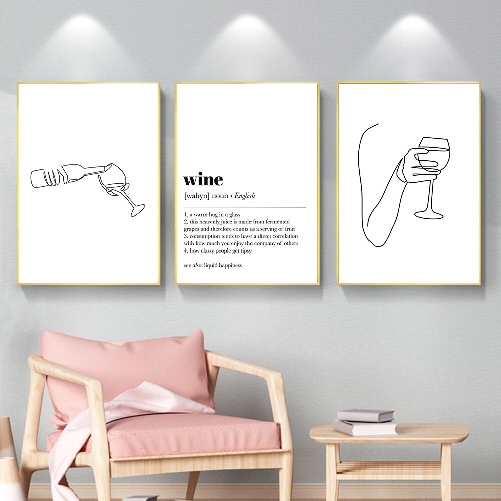 CORX Designs - Minimalist Abstract Line Wine Glass Canvas Art - Review