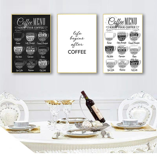 CORX Designs - Black and White Coffee Shop Menu Wall Art Kitchen Canvas - Review