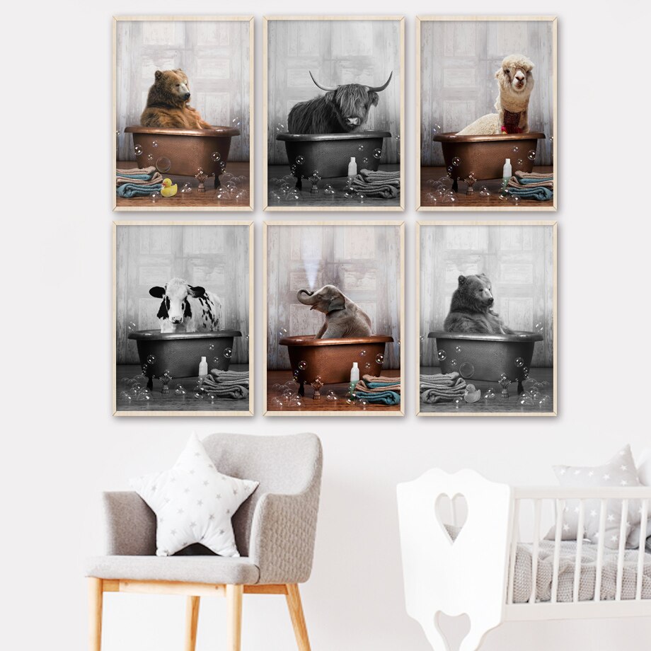 CORX Designs - Animals in the Bathtub Canvas Art - Review