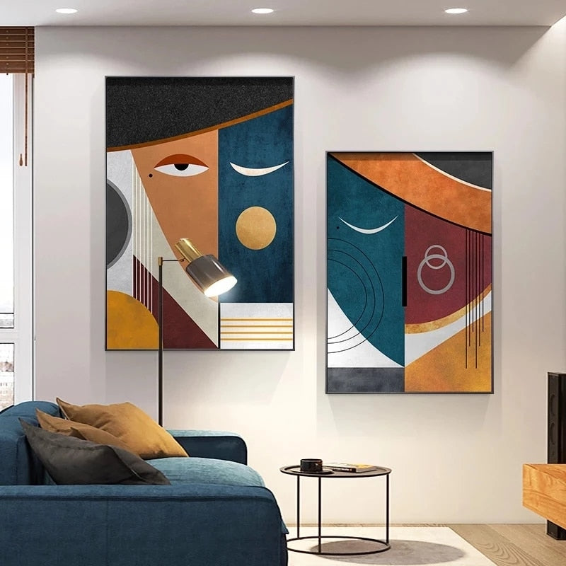 CORX Designs - Abstract Geometric Figure Face Canvas Art - Review