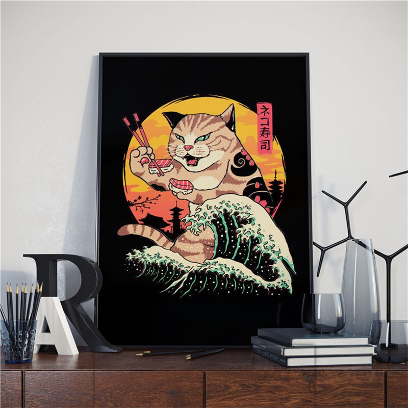 CORX Designs - Japanese Samurai Cat Ramen Canvas Art - Review
