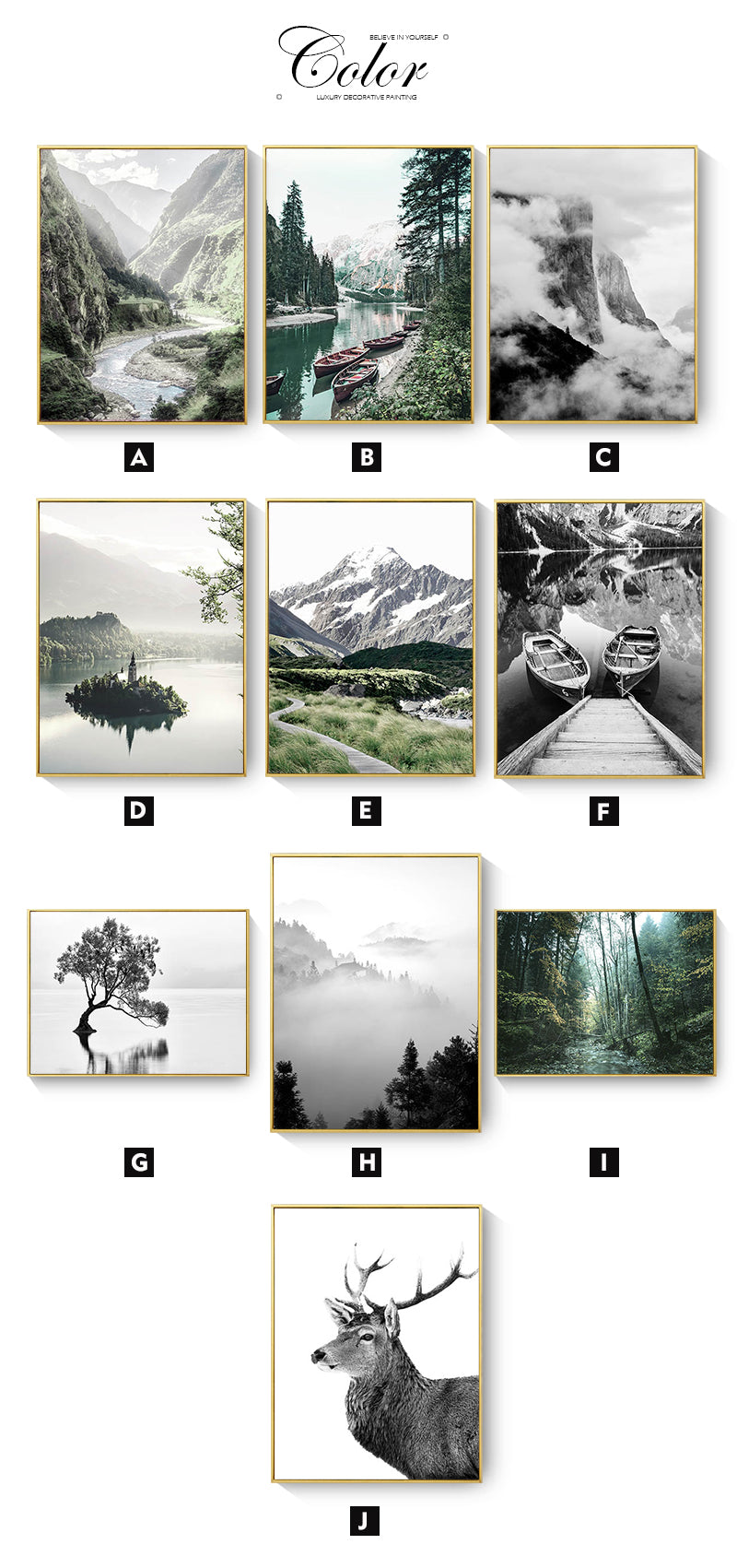 CORX Designs - Scandinavian Black White Nature Landscape Canvas Art - Review