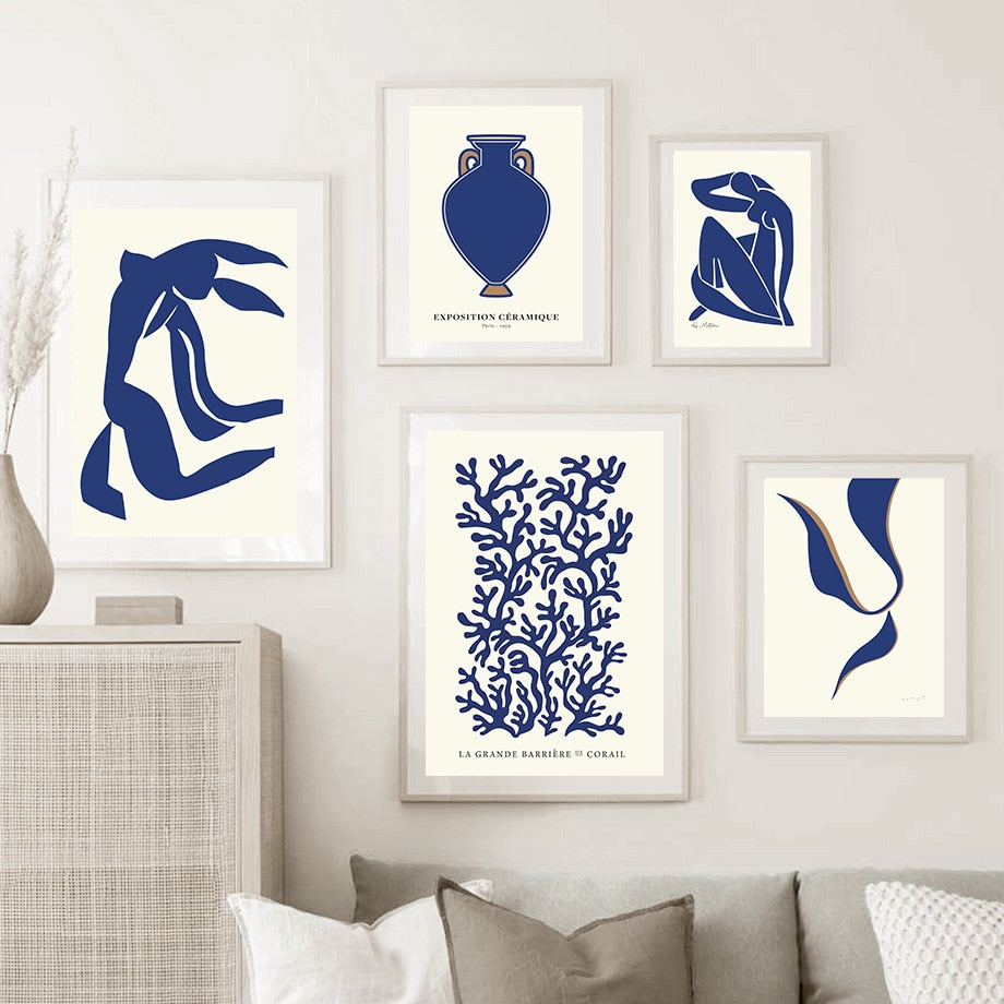 CORX Designs - Retro Matisse Girl Blue Coral Canvas Art - Review