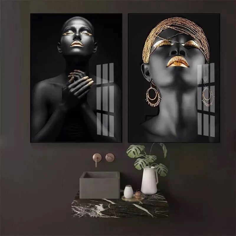 CORX Designs - African Woman Fashion Gold And Silver Canvas Art - Review