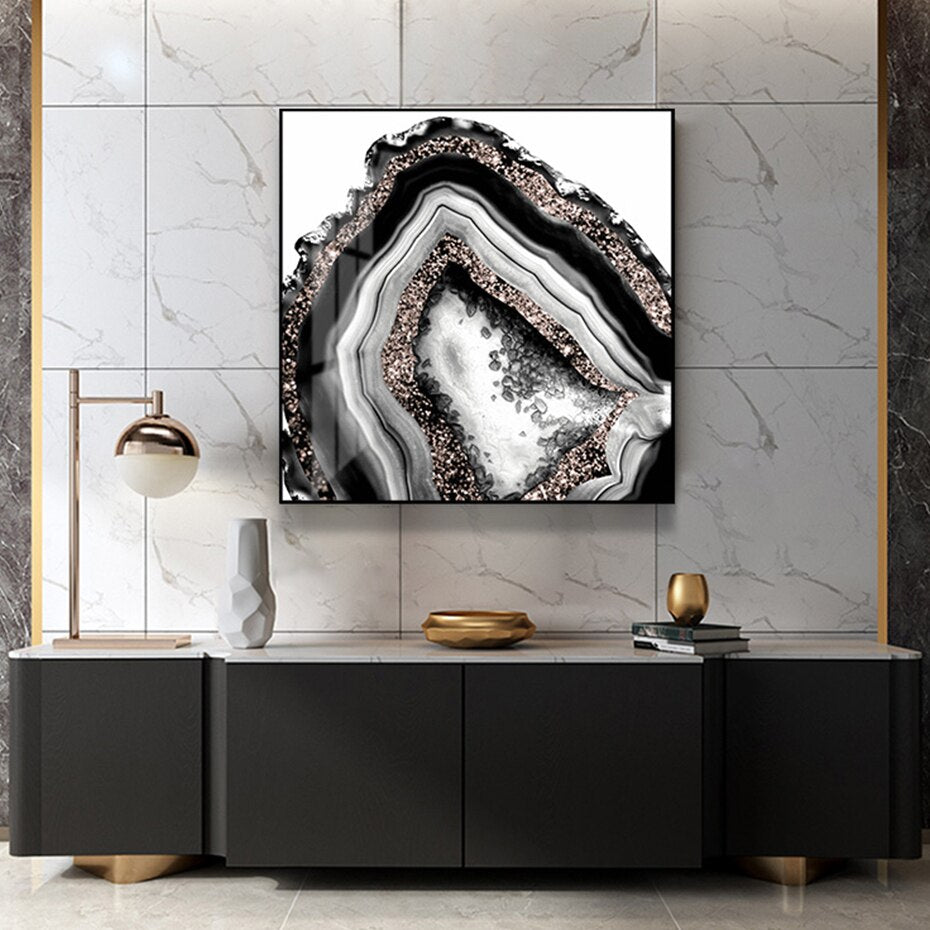 CORX Designs - Black Gray White Agate Canvas Art - Review
