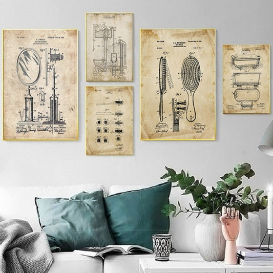 CORX Designs - Bathroom Patent Blueprint Canvas Art - Review